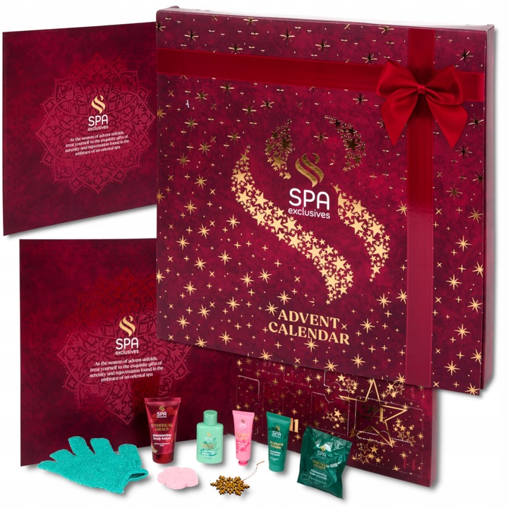 KALENDARZ ADWENTOWY Z KOSMETYKAMI ZESTAW KOSMETYKI DO PIELĘGNACJI SPA