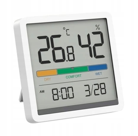 STACJA POGODY TERMOMETR HIGROMETR ZEGAR KALENDARZ MONITOR TEMPERATURY