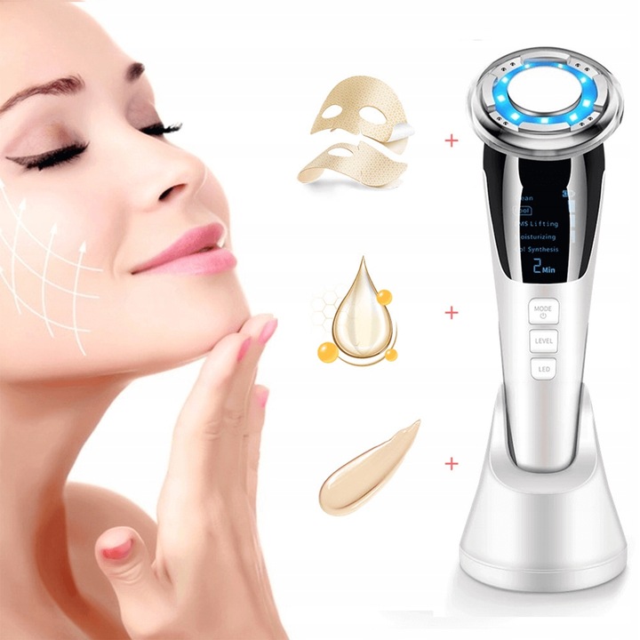 MEZOTERAPIA BEZIGŁOWA MASAŻER EMS TWARZY LIFTING 5w1 URZĄDZENIE DO MASAŻU