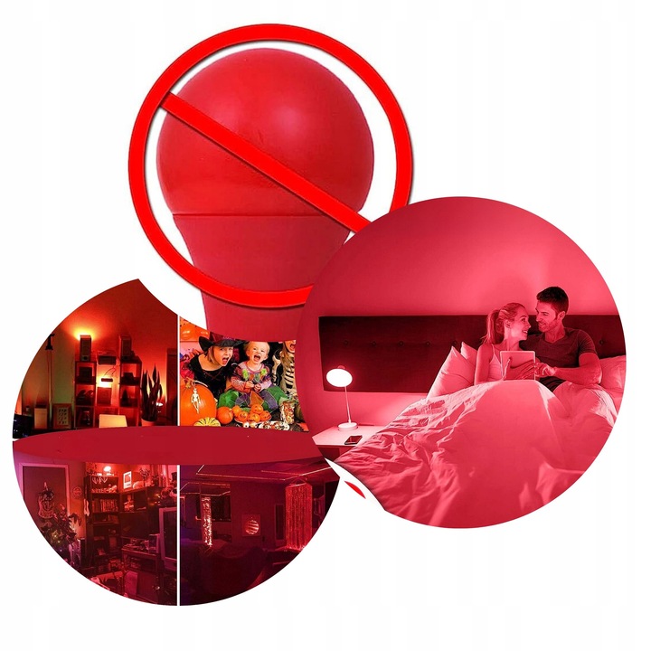 ŻARÓWKA LED E27 CZERWONA ŻARÓWKI LED OZDOBNA DEKORACYJNA ZDROWY SEN