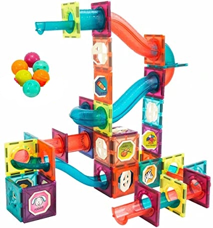 KLOCKI MAGNETYCZNE DLA DZIECKA 3D EDUKACYJNE TOR KULKOWY kulodrom