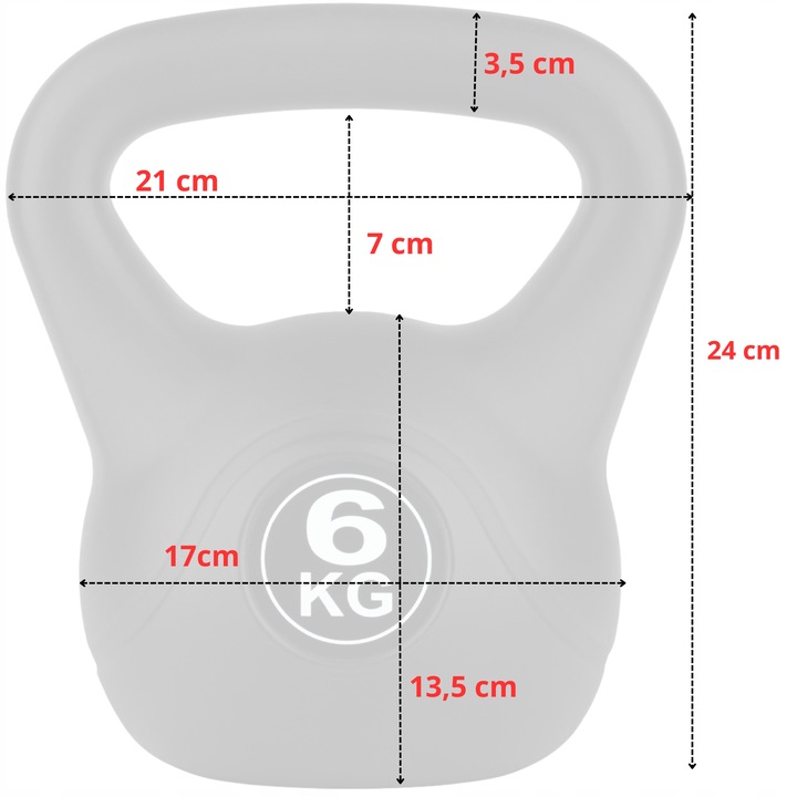 KETTLEBELL KETTLE ODWAŻNIK OBCIĄŻENIE DO ĆWICZEŃ FUNFIT GYM&FITNESS 6 kg