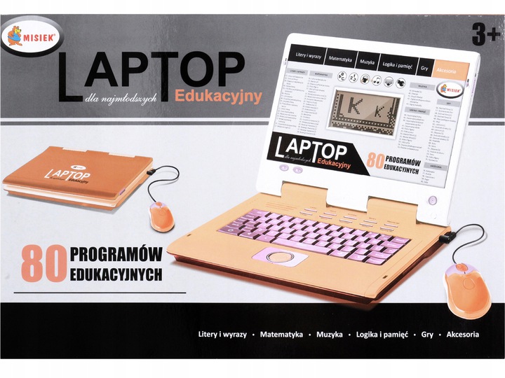 LAPTOP EDUKACYJNY 80 PROGRAMÓW USB KOMPUTER DLA DZIECKA DO NAUKI W DOMU