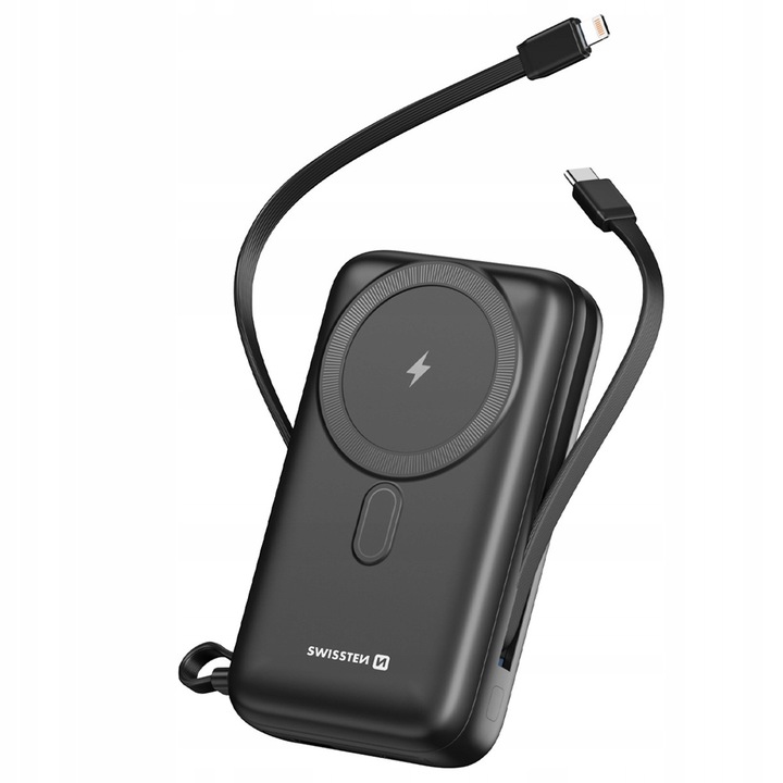 POWERBANK SWISSTEN 20000 mAh Qi PD 20W bezprzewodowe+ KABLE USB-C LIGHTNING