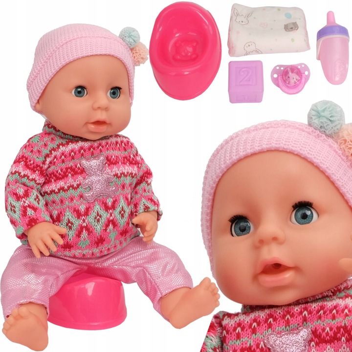 LALKA BOBAS INTERAKTYWNA SIKA PIJE PŁACZE GAWORZY 43cm Akcesoria 8 FUNKCJI