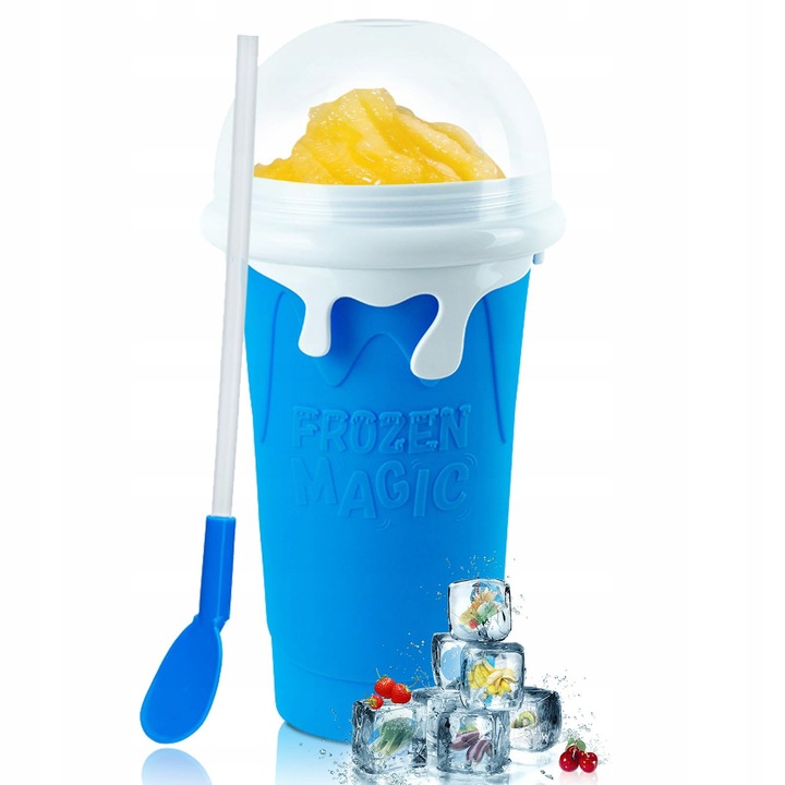 KUBEK DO ROBIENIA LODÓW GRANITY SORBETÓW SLUSHY MROŻONYCH NIEBIESKI