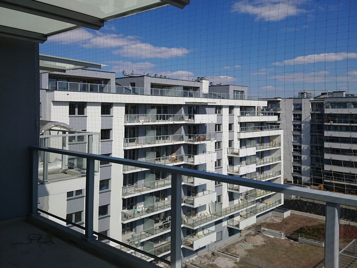 ZESTAW SIATKA NA BALKON 6x3m NA GOŁĘBIE PRZECIW PTAKOM MONTAŻ BEZ WIERCENIA