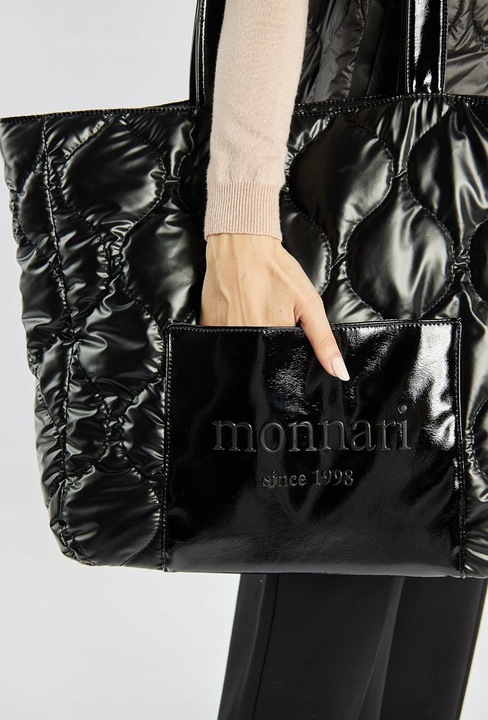 TOREBKA Damska MONNARI Duża Torba SHOPPER BAG Pojemna LOGO Premium Pikowana
