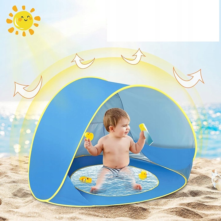 Namiot Plażowy Basen Parawan z Brodzikiem 120cm - Idealny dla dzieci