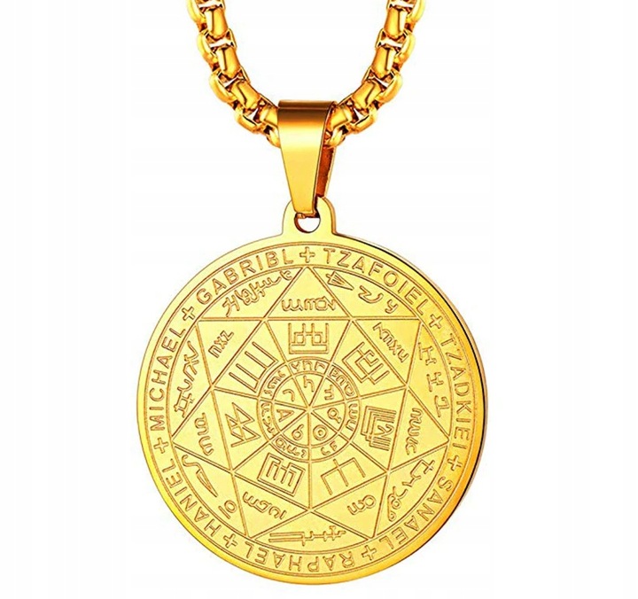 Amulet 7 Aniołów Archaniołów Amulet Pieczęć 316L Złoty Talizman