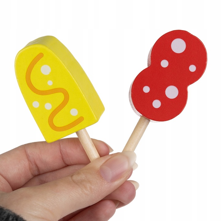 Lodziarnia Drewniana Lody Sklep Zestaw do Robienia Lodów na Rzep dla Dzieci