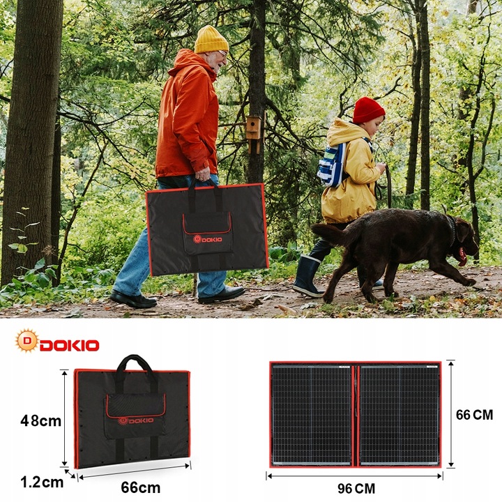Przenośny składany panel słoneczny DOKIO 110w 18V - Oficjalny sklep DOKIO