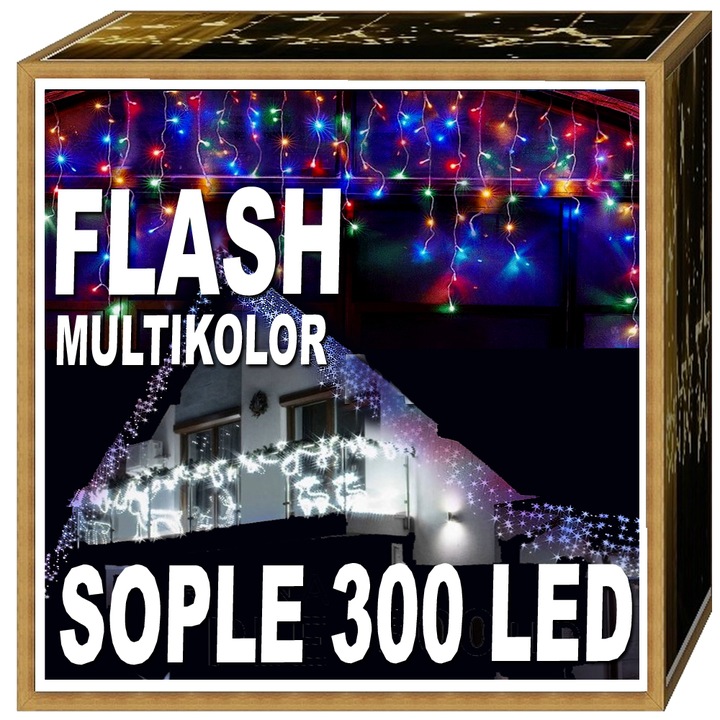 Sople FLASH 300 KOLOROWE Lampki choinkowe Multikolor z Flashem