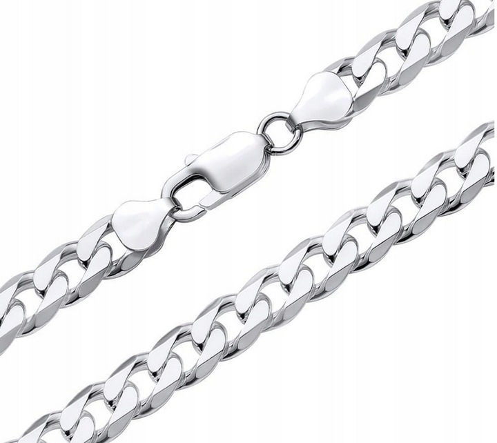 Srebrny ŁAŃCUCH Męski Łańcuszek SREBRO pr.925 6mm Pancerka WŁOSKA + GRATIS