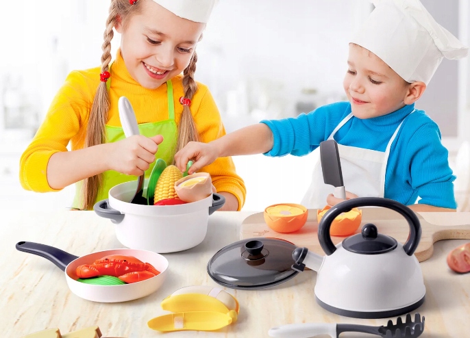 ZESTAW KUCHNIA SKLEP DLA DZIECI DO KROJENIA OWOCE WARZYWA NA RZEP KOSZYK