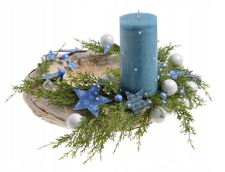 Komplet świec 7,9,11,13cm adwentowe świeczki stroik srebrne metaliczne