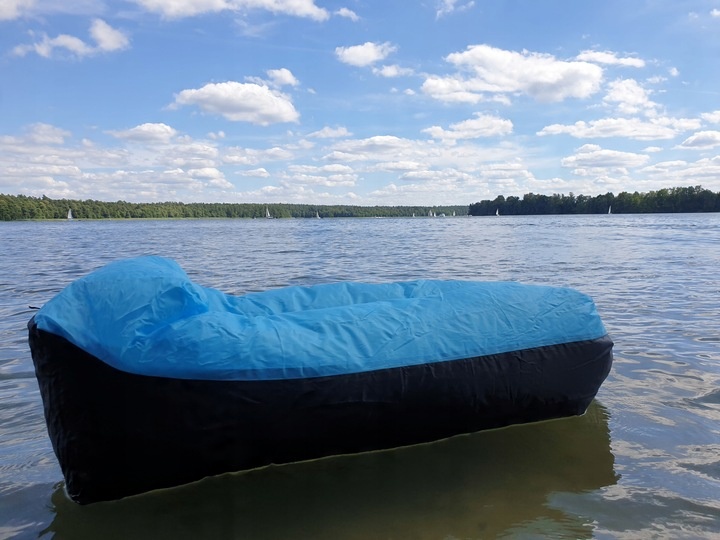 SOFA DMUCHANA Lazy Bag 180x70 cm niebieska ENERO CAMP