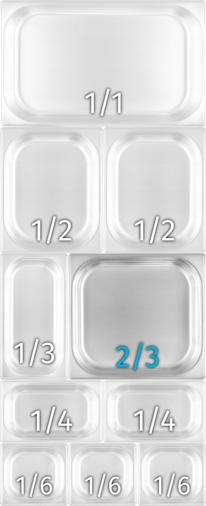 POJEMNIK GN 2/3 150 MM ZE STALI NIERDZEWNEJ GASTRONOMICZNY 11 L TECHNICA