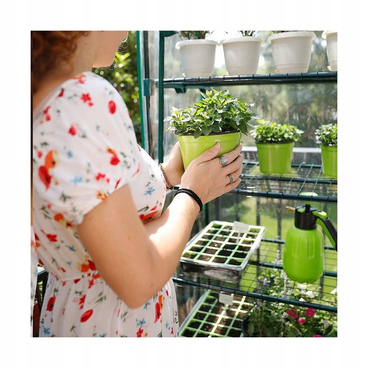 MINI SZKLARNIA FOLIA BALKONOWA 4 Półki 160x70x50cm Rośliny Kwiaty Sadzonki