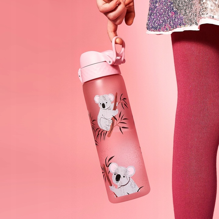 BIDON RÓŻ BUTELKA BEZ SŁOMKI Z USTNIKIEM SPORTOWYM KOALA ION8 0,5 L
