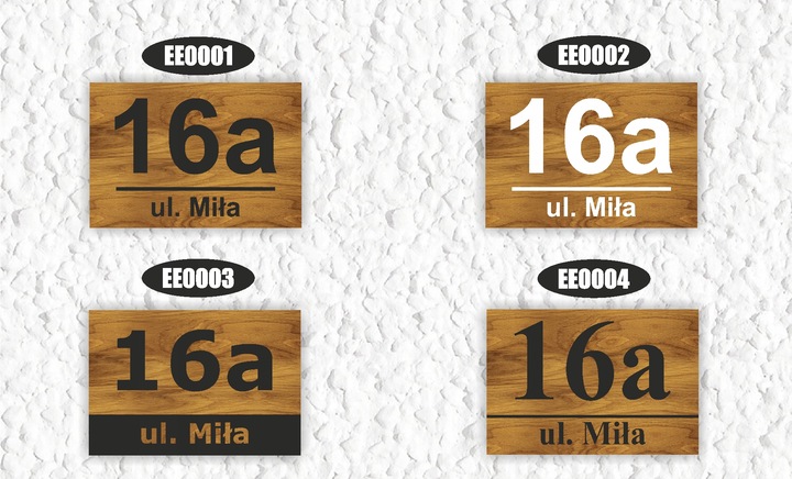 RÓŻNE WZORY TABLICZKA + DYSTANSE MONTAŻOWE | Z NUMEREM DOMU ADRESEM ULICĄ