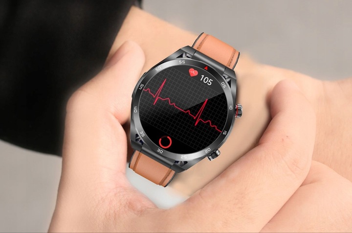 SMARTWATCH ZEGAREK TEMPERATURA CIAŁA POMIAR CUKRU GLUKOZA 3 PASKI HRV EKG