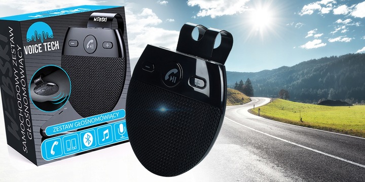GŁOŚNOMÓWIĄCY ZESTAW BLUETOOTH DO AUTA DLA KIEROWCY DO ROZMÓW BT