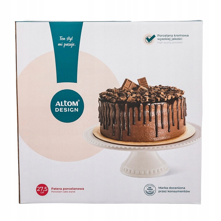 Patera talerz porcelanowy na ciasto tort Altom Design Regular 27,5 cm
