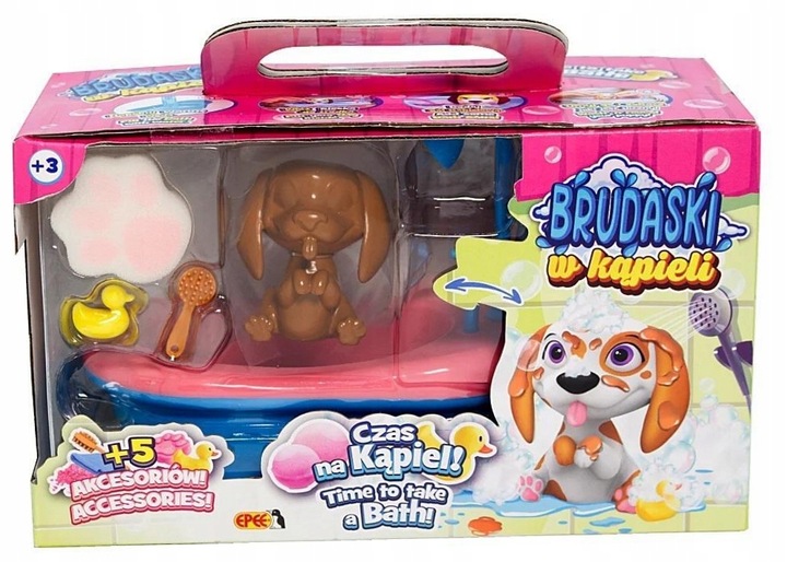 Brudaski w kąpieli piesek Beagle biało-brązowy, 5 elementów