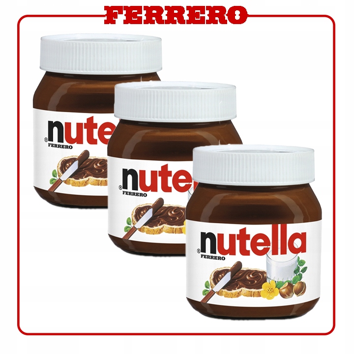 Pakiet 3 szt FERRERO KREM DO SMAROWANIA NUTELLA 350G