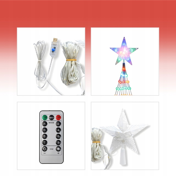 DEKORACJE BOŻONARODZENIOWE, LAMPKI BOŻONARODZENIOWE, 9 PASM, Z 198 LED