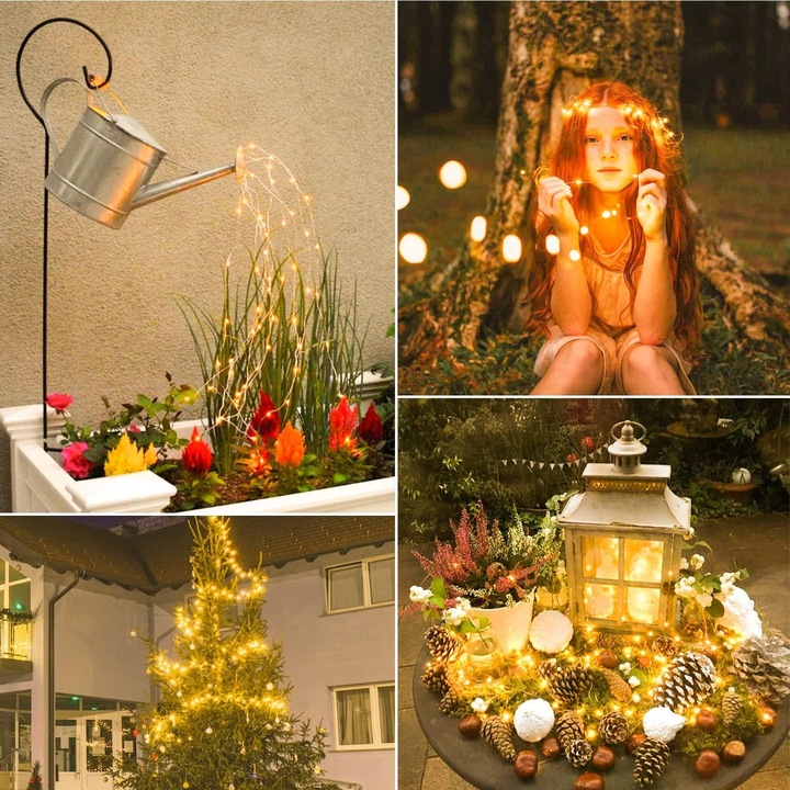 4 x LAMPKI LED DRUCIKI 5M 50LED NA BATERIE MIKRO ŚWIATEŁKA BIAŁE CIEPŁE