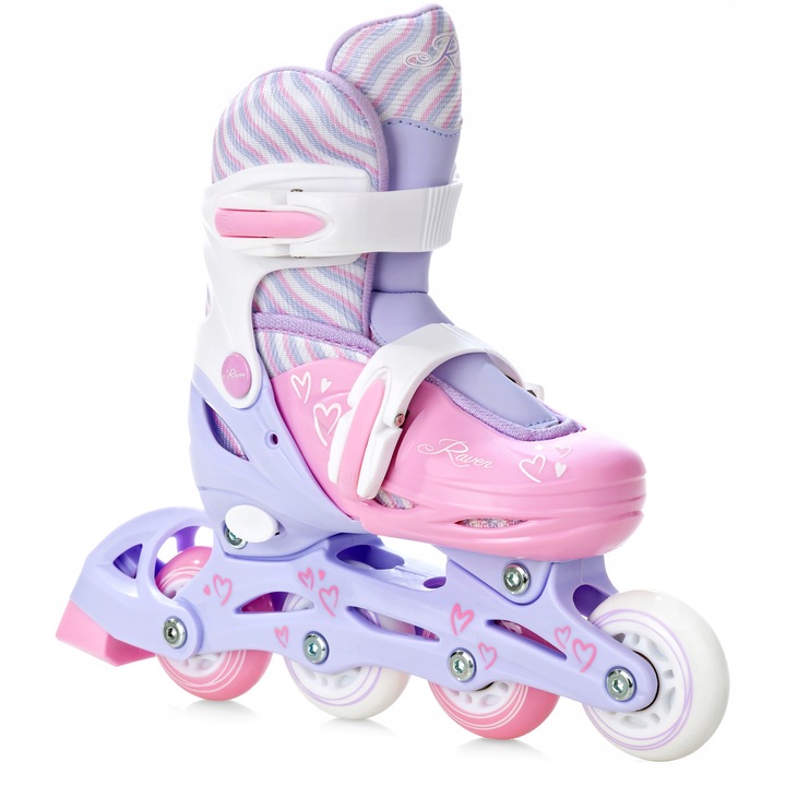 Rolki Wrotki Regulowane 3w1 RAVEN Loret Lila/Pink 34-37 Kółka LED