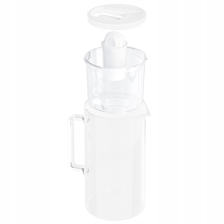 Dzbanek filtrujący szklany Wessper WES202-WH 3l Biały 1x filtr aquaclassic