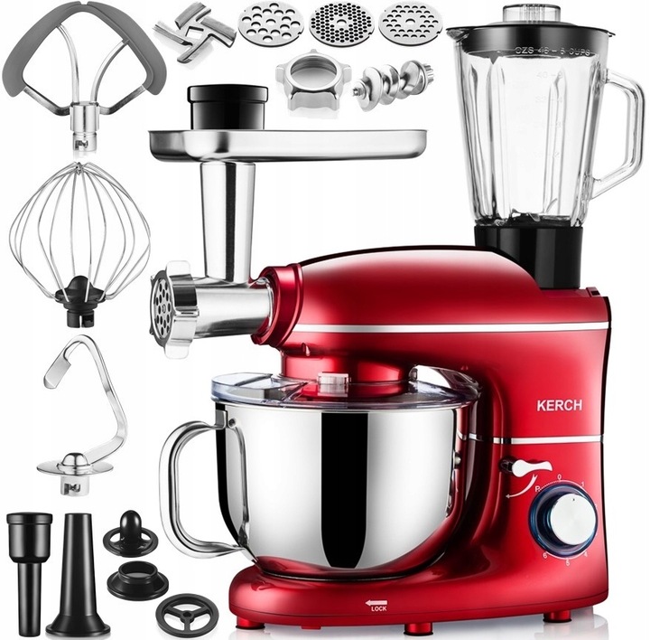ROBOT KUCHENNY PLANETARNY MIKSER Z MISĄ KERCH ROTARY 4000W RED 6,2L