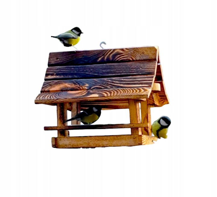 Karmnik dla Ptaków Drewniany Góralski Duży Opalany