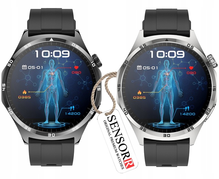 ZEGAREK MĘSKI SMARTWATCH ROZMOWY EKG POMIAR CUKRU CIŚNIENIE TEMPERATURA PL