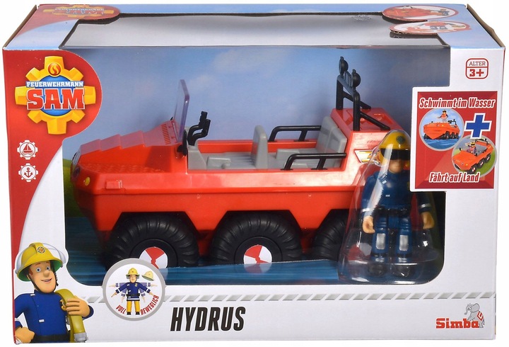 STRAŻAK SAM POJAZD HYDRUS Z FIGURKĄ ELVIS + AKCES. SAMOCHÓD TERENOWY