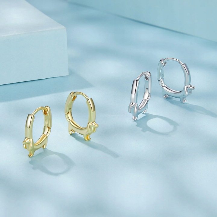 K523 Jamniki koła srebrne kolczyki zatrzaski srebro 925