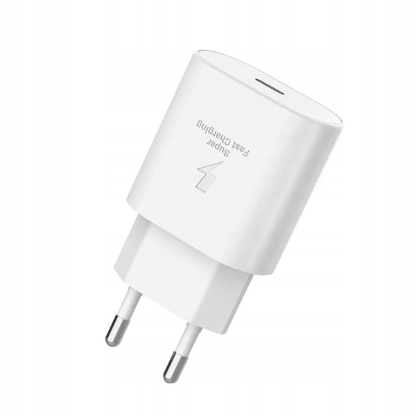 MOCNA SZYBKA ŁADOWARKA SIECIOWA 25W DO iPhone + KABEL LIGHTNING USB-C TYP C