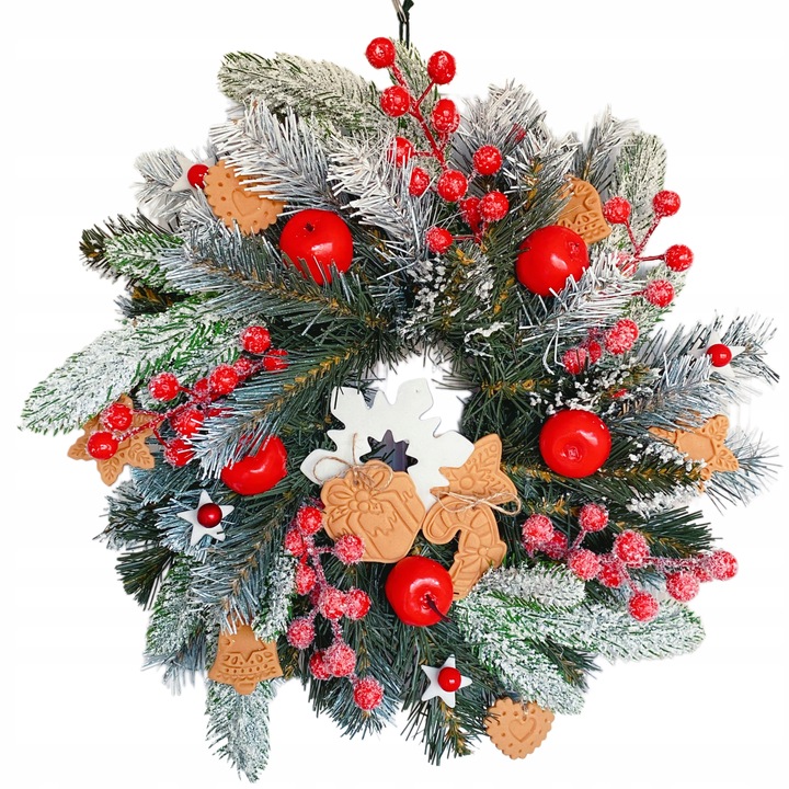 HANDMADE 50 Wianek Mikołaj świąteczny wieniec stroik na drzwi skrzat worek