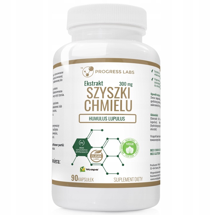 Chmiel 300mg Relaks Dobry Sen Uspokojenie VEGE 90k