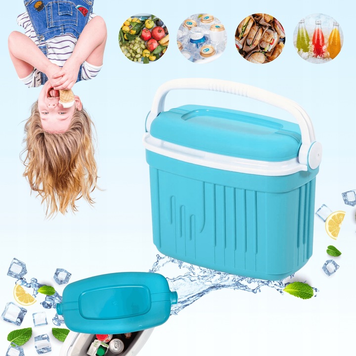 LODÓWKA TURYSTYCZNA 8L na WKŁADY MROŻĄCE do auta piknik WYCIECZKA kemping