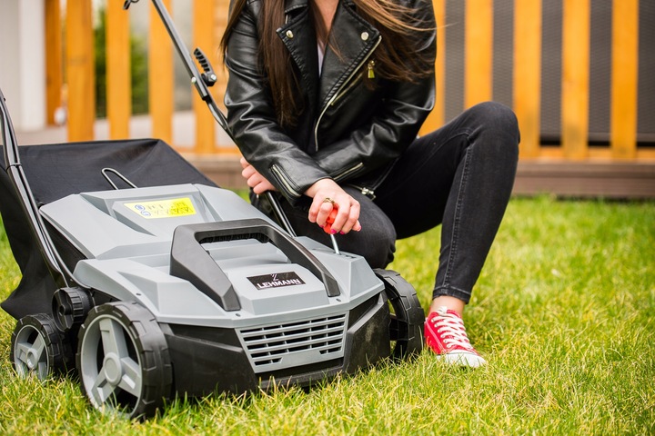 AERATOR WERTYKULATOR ELEKTRYCZNY LEHMANN DO TRAWY REGULACJA Z KOSZEM 2600W