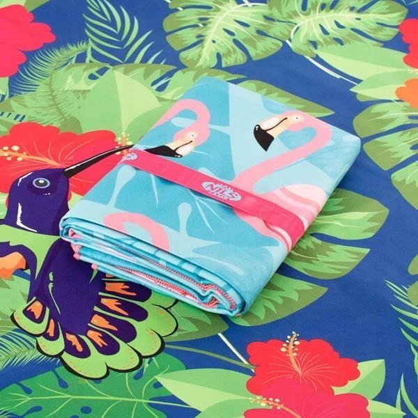 FLAMING RĘCZNIK Z MIKROFIBRY 160X80 cm NILS CAMP na plażę piknik urlop