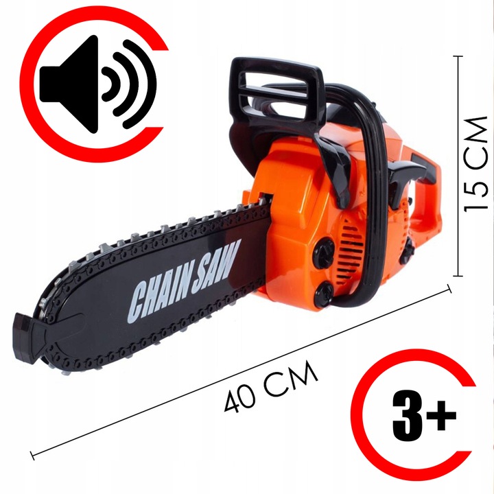 Piła Spalinowa Motorowa Dla Dzieci na Baterie + KASK RĘKAWICE OKULARY