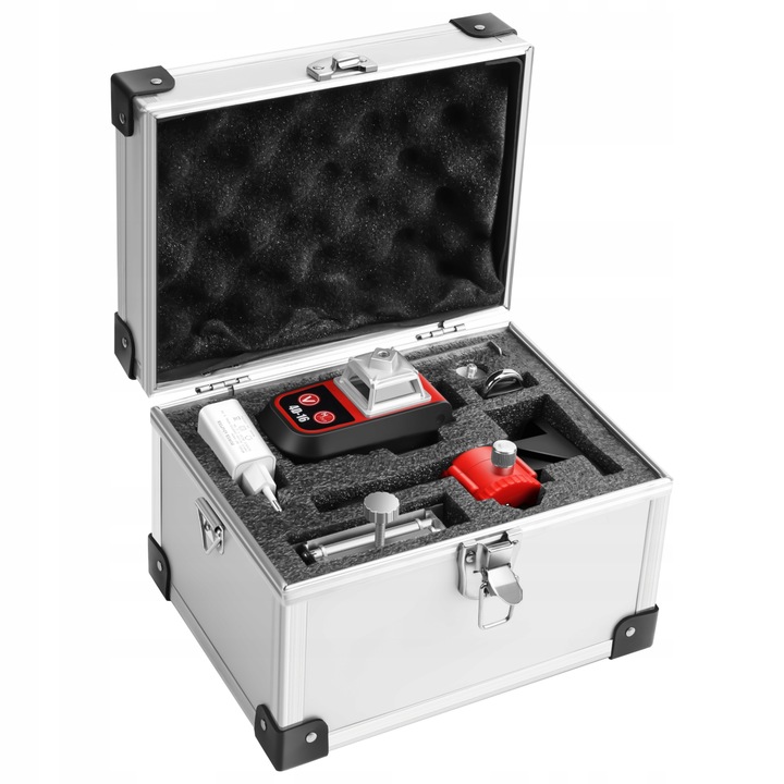 LASER KRZYŻOWY 16 LINII POZIOMICA LASEROWA 360 SAMOPOZIOMUJĄCA 4D WALIZKA