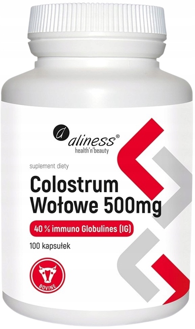 ALINESS COLOSTRUM KOLOSTRUM WOŁOWE 500 MG JELITA Siara bydlęca Odporność