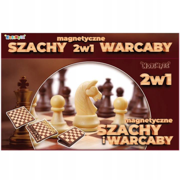 GRA Logiczna SZACHY WARCABY Magnetyczne 2w1