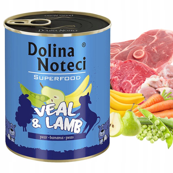 DOLINA NOTECI SUPERFOOD Karma mokra dla psa MIX Smaków 10 x 800g bezzbożowa